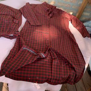 Reduced Pant & long dress set New without tags. Red and black checkered design.